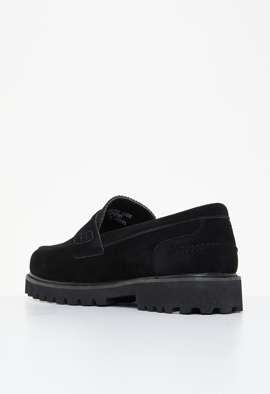 PC - Penny suede slip-on - black