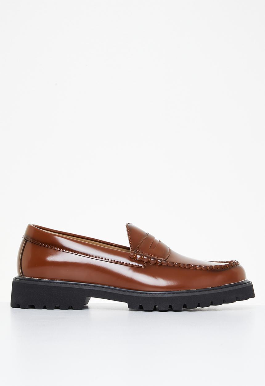 PC - Penny leather slip-on - tan