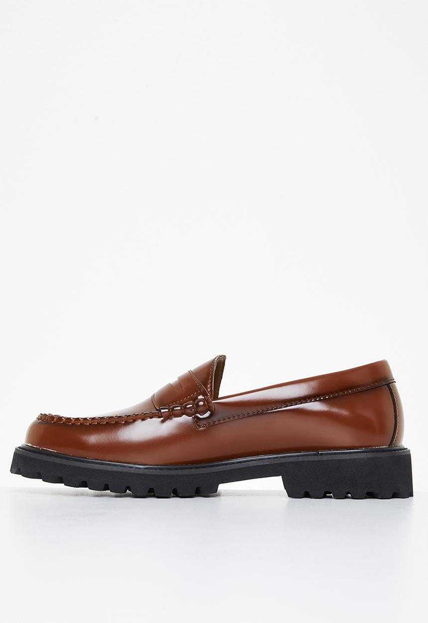 PC - Penny leather slip-on - tan