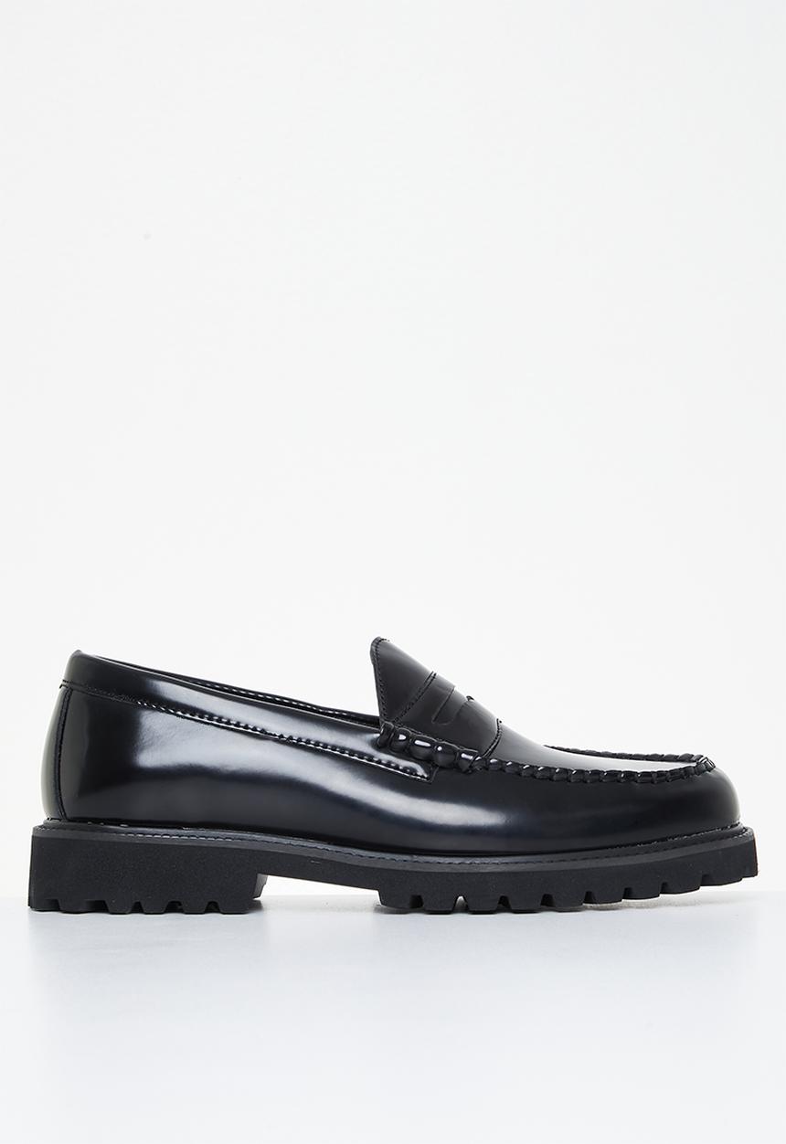 PC - Penny leather slip-on - black