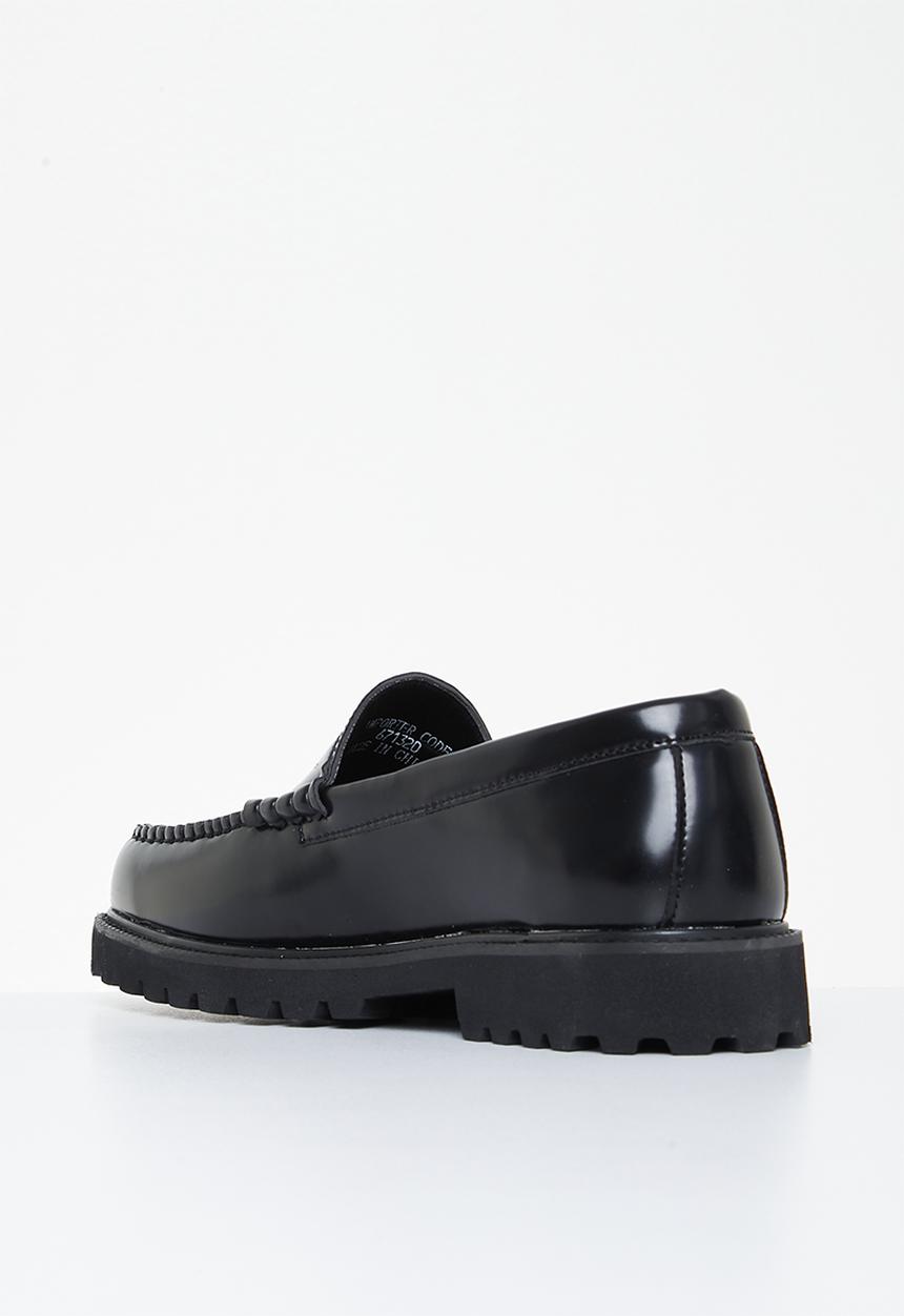 PC - Penny leather slip-on - black