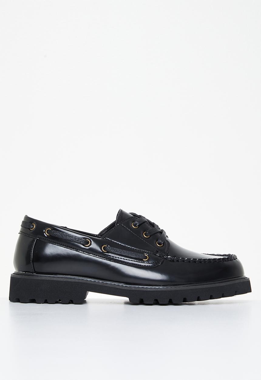 PC - Eyelet lace up leather - black