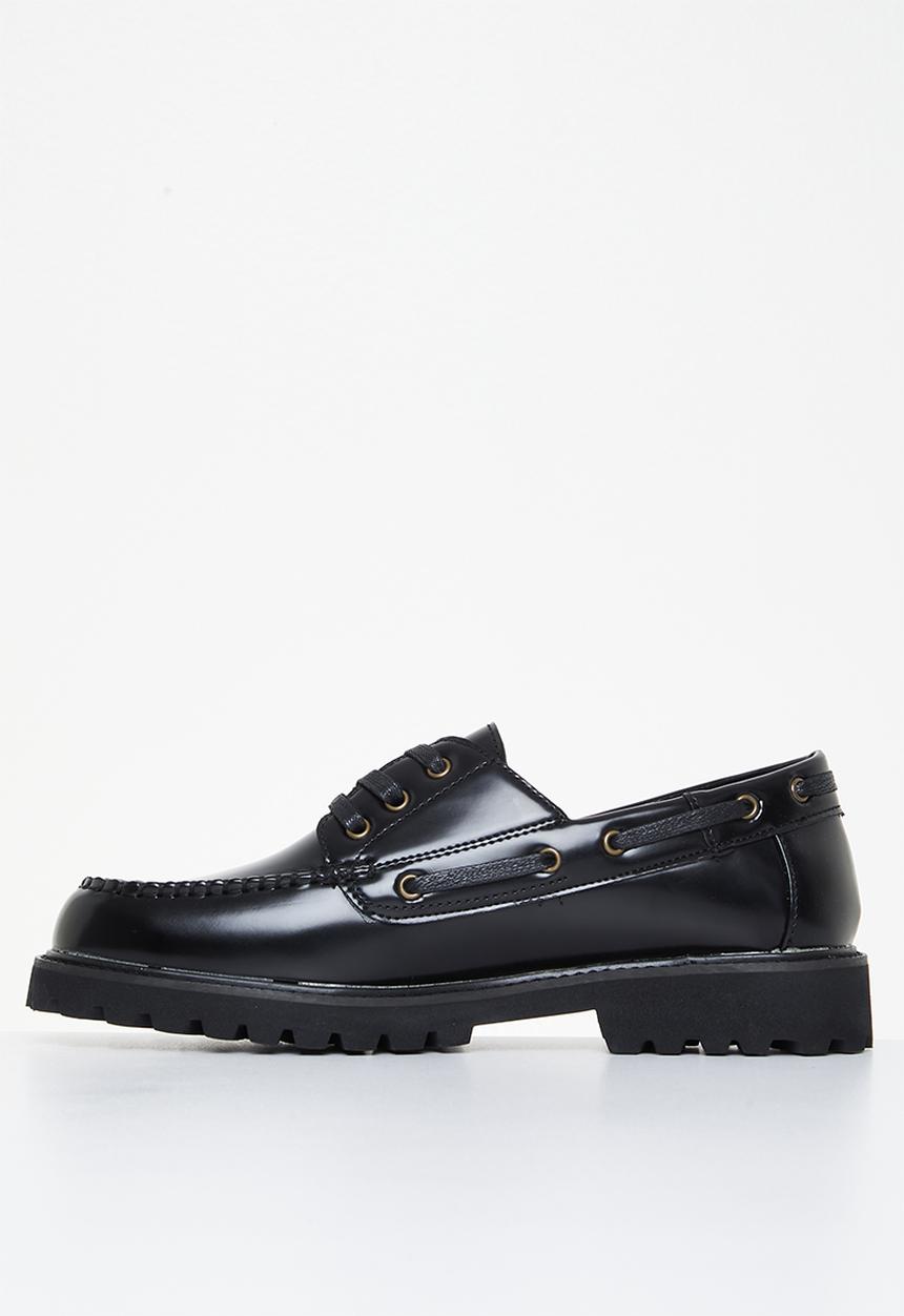 PC - Eyelet lace up leather - black