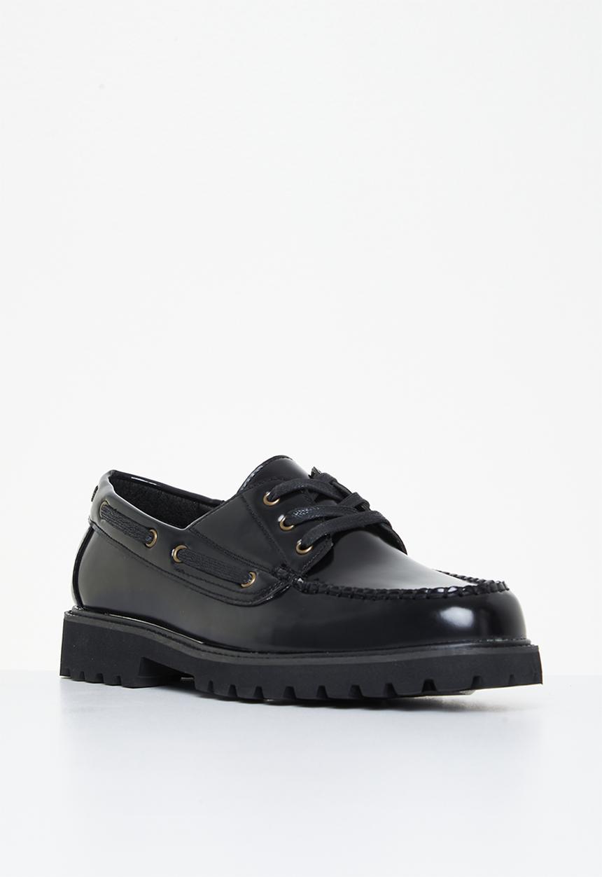 PC - Eyelet lace up leather - black