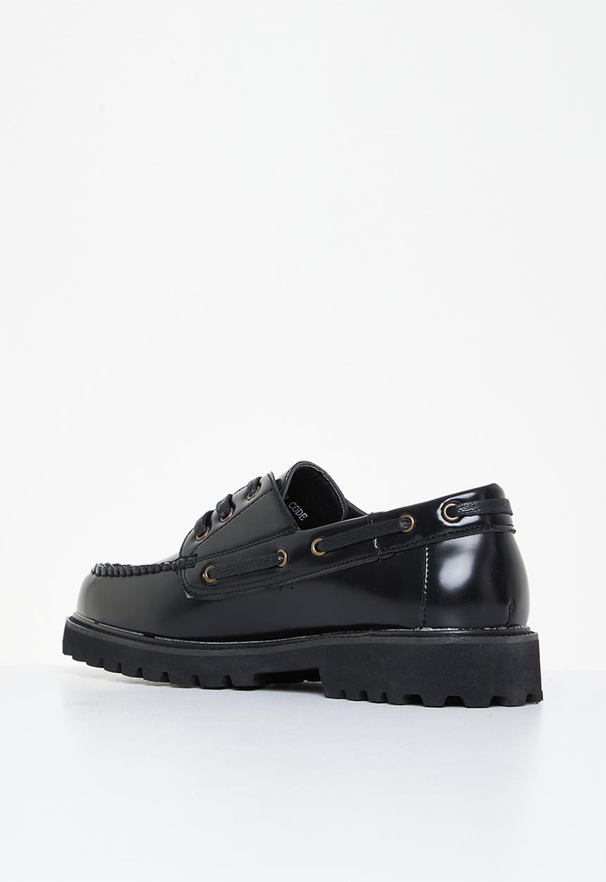 PC - Eyelet lace up leather - black