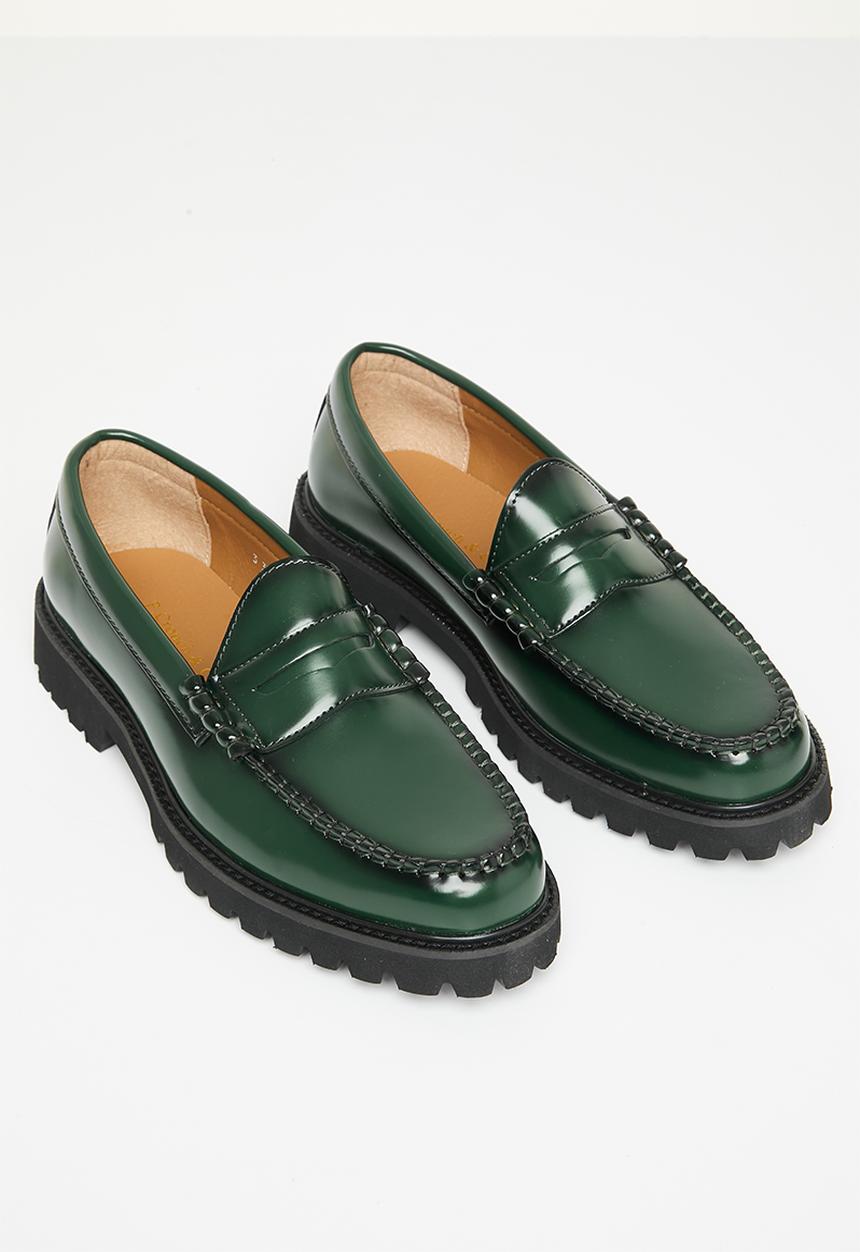 PC - Penny leather slip-on - green