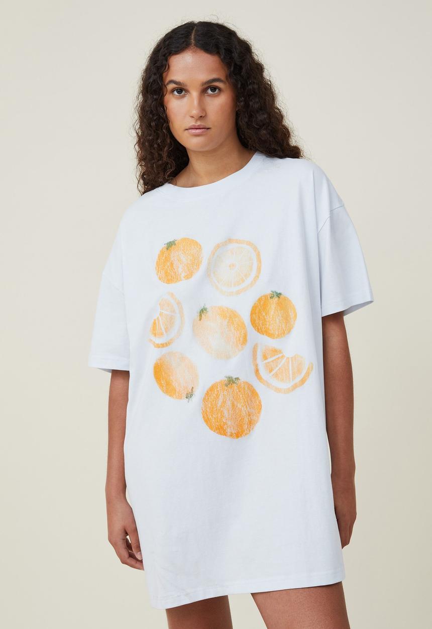 Cotton On - 90s t-shirt nightie - oranges scratch + sniff