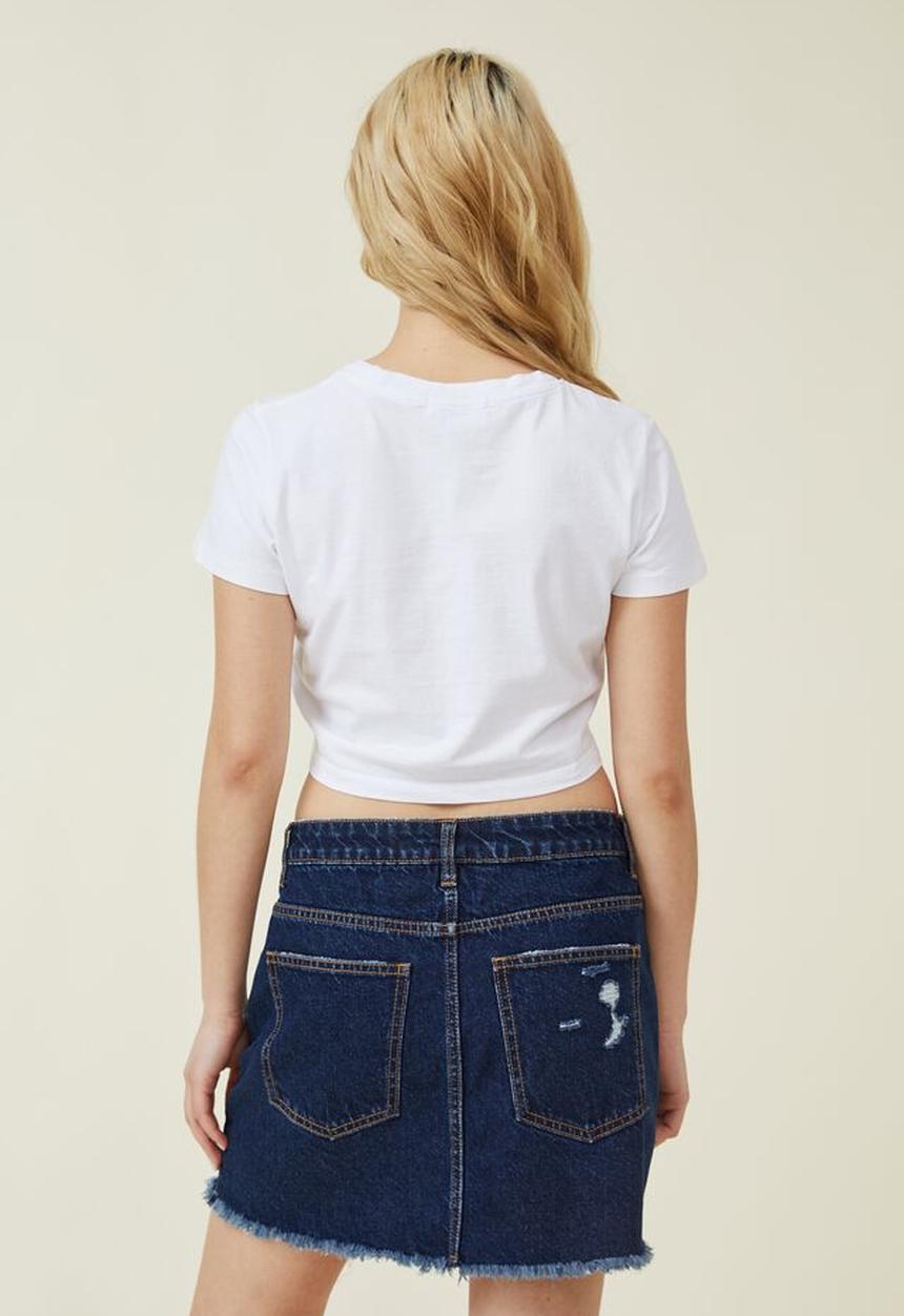 Cotton On - Denim micro mini skirt - rinse blue