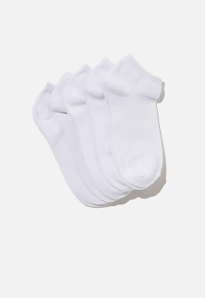 Cotton On - 5pk ankle sock - white