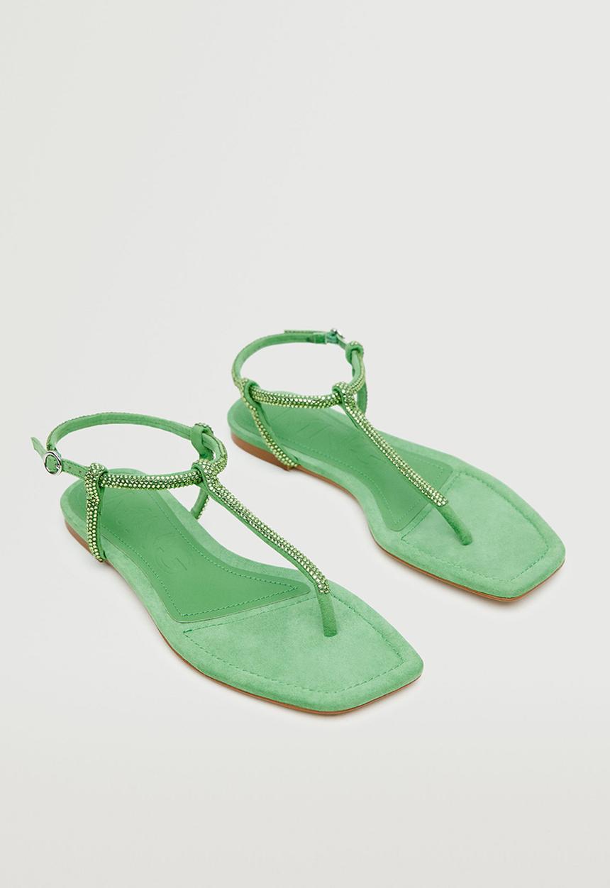 MANGO - Tubi sandal - green