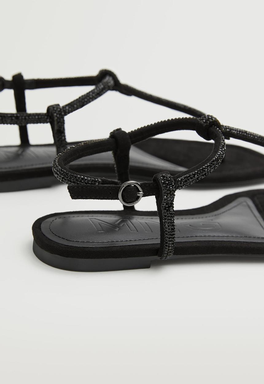 MANGO - Tubi sandal - black