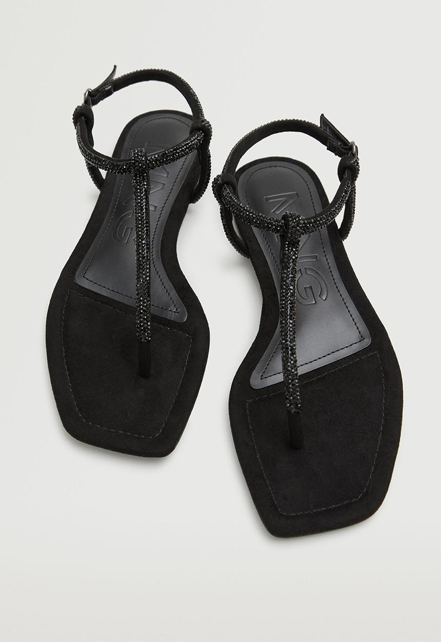 MANGO - Tubi sandal - black