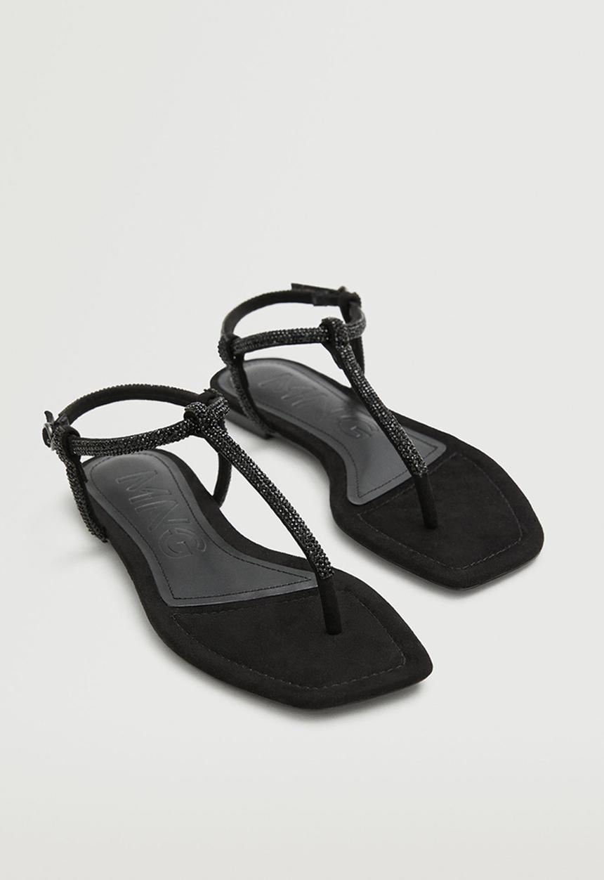 MANGO - Tubi sandal - black