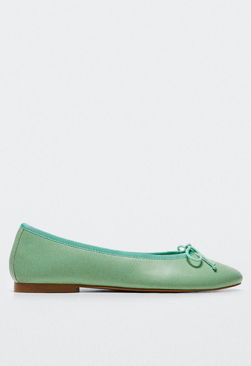 MANGO - Paso leather ballerina - light/pastel green