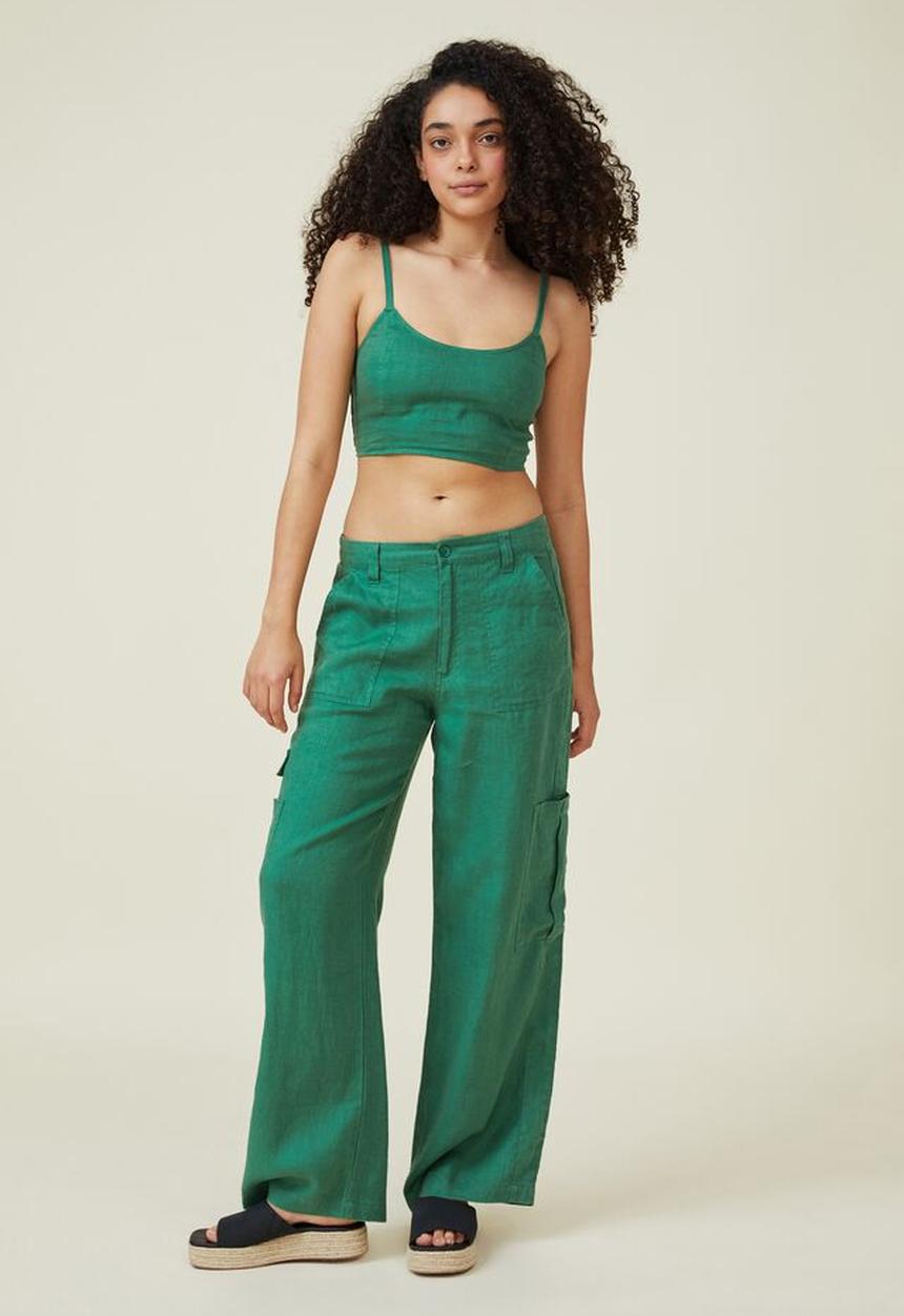 Cotton On - Florence linen top - seafoam green
