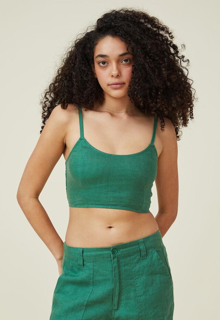 Cotton On - Florence linen top - seafoam green