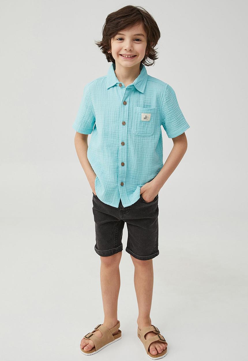 Cotton On - Resort short sleeve shirt - heaven blue/cheesecloth