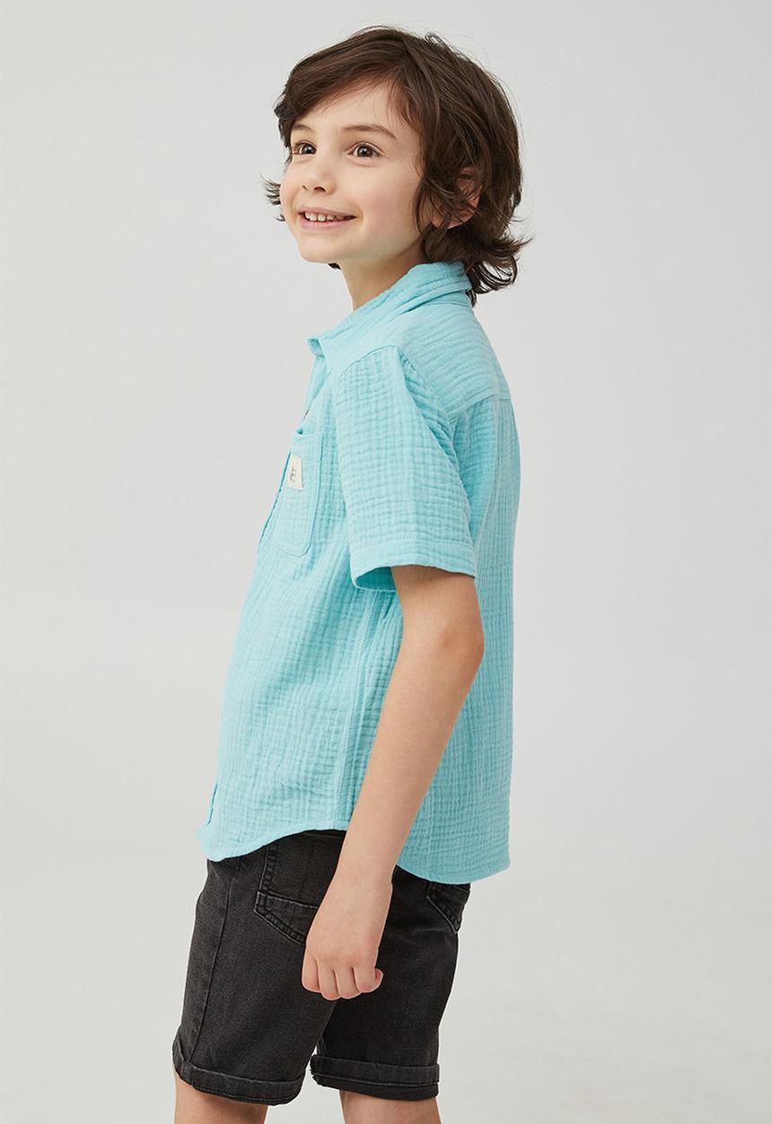 Cotton On - Resort short sleeve shirt - heaven blue/cheesecloth