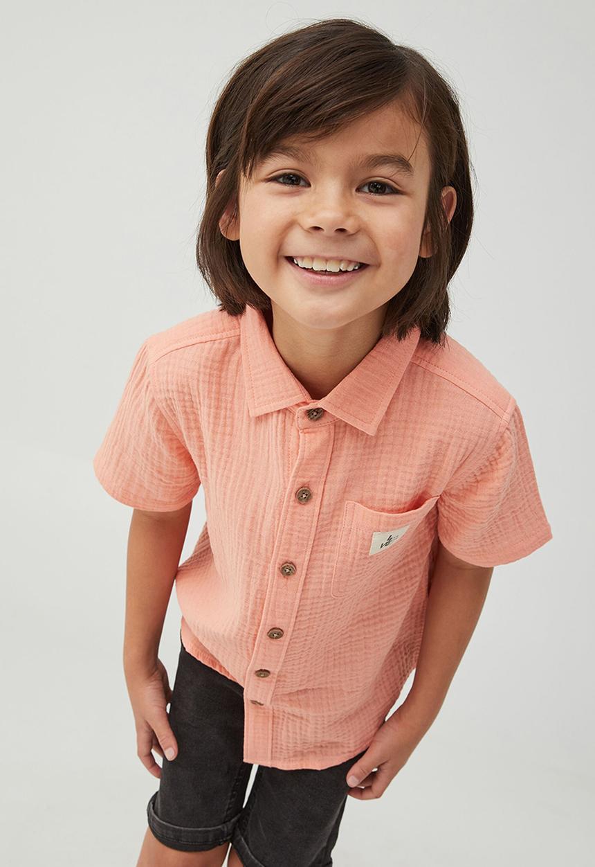 Cotton On - Resort short sleeve shirt - fizzy melon/cheesecloth
