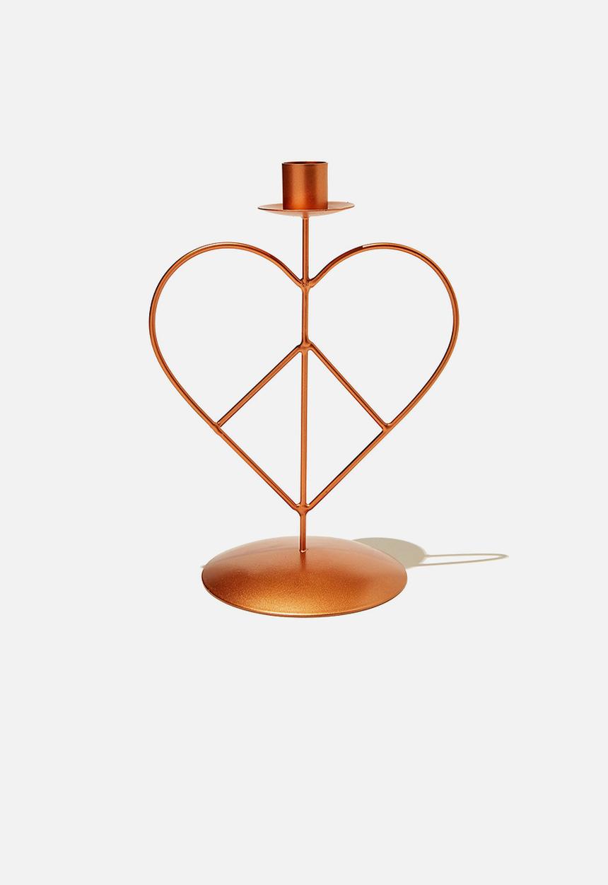 Typo - Metal shaped candle holder - rose gold heart