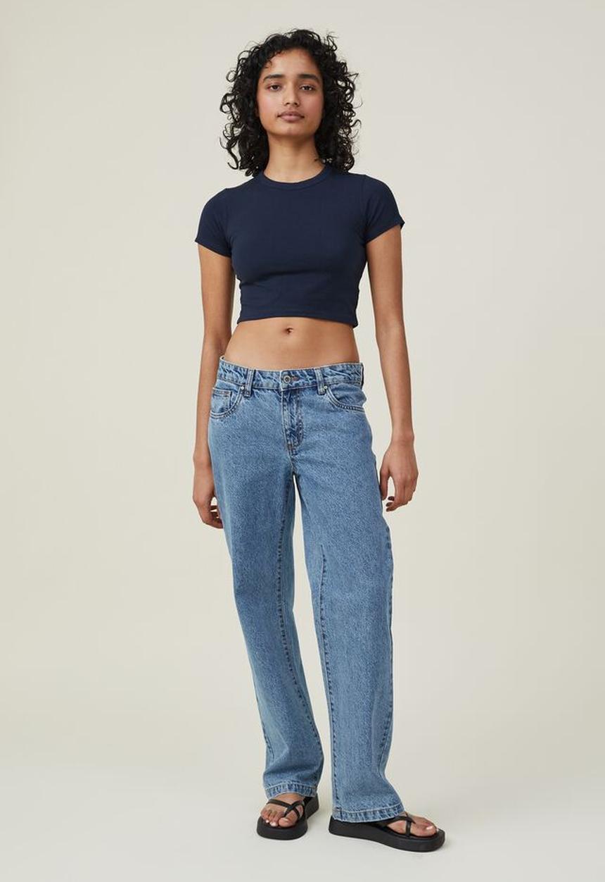Cotton On - Micro crop tee - ink navy
