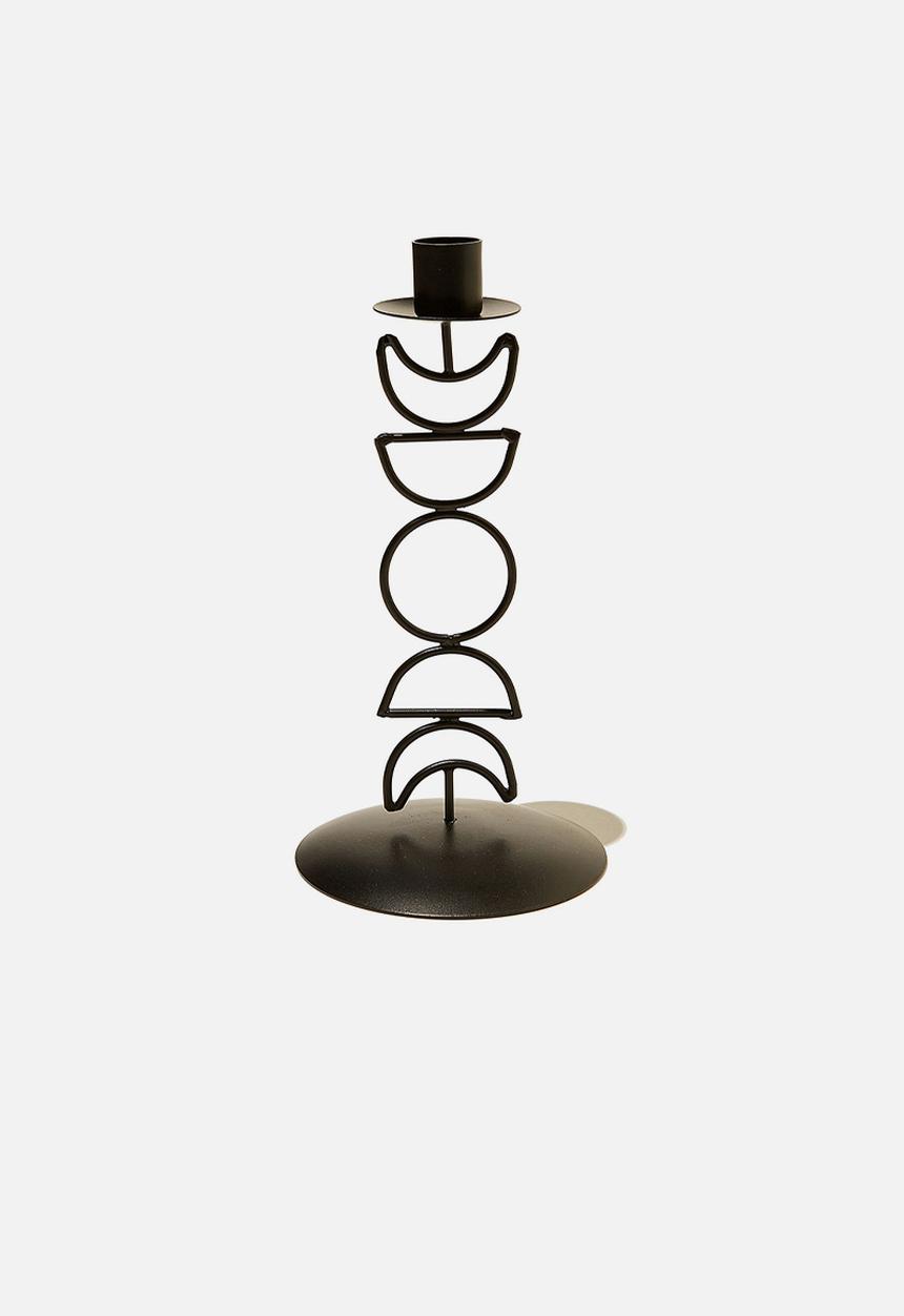 Typo - Metal shaped candle holder - black moon phases