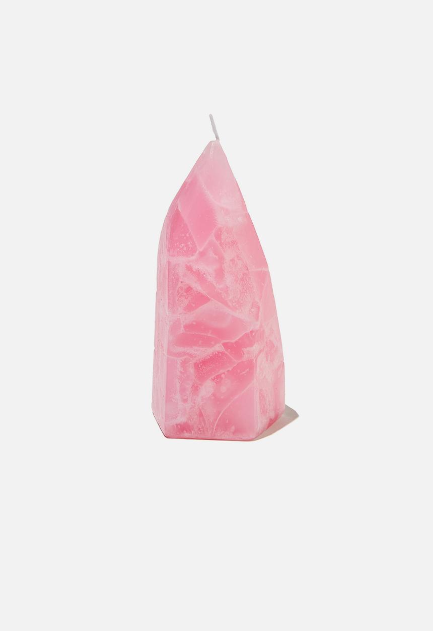 Typo - Shaped crystal candle - plastic pink crystal