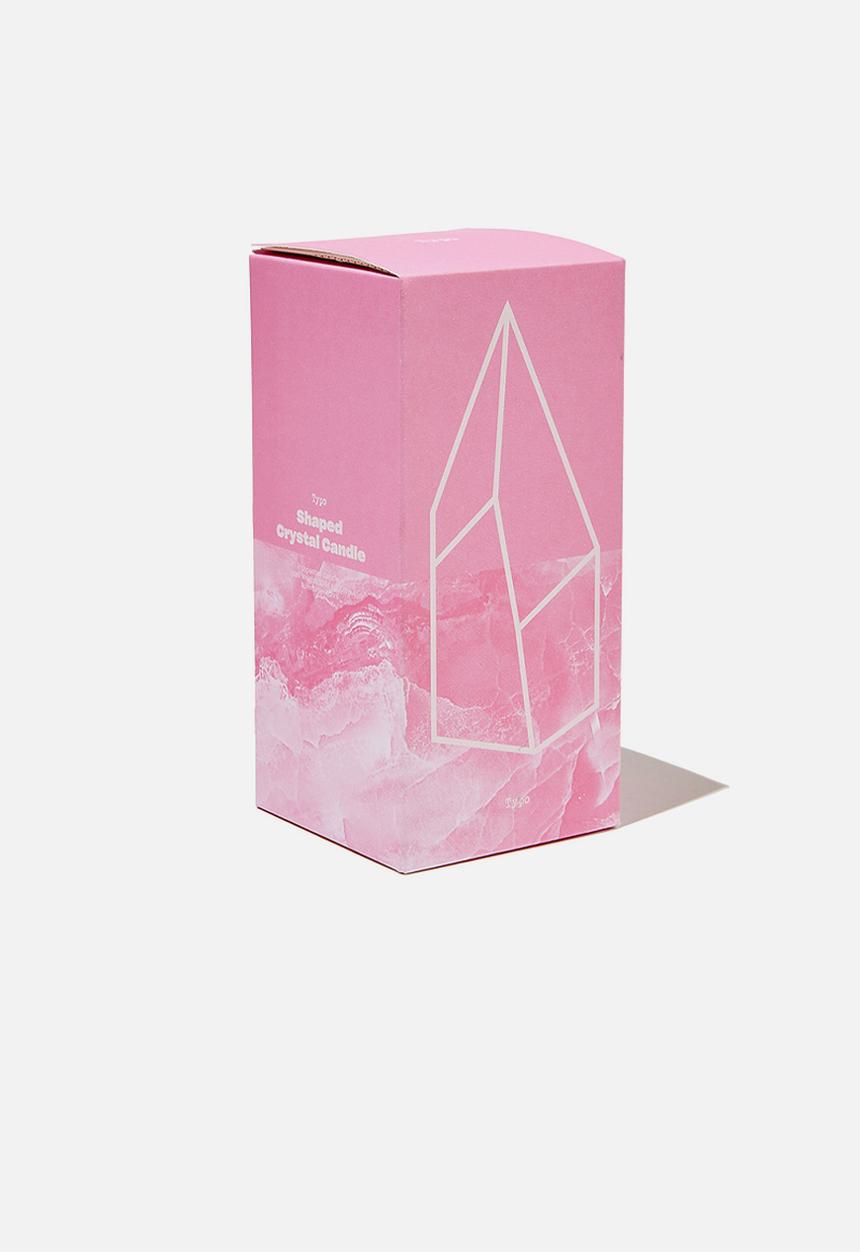 Typo - Shaped crystal candle - plastic pink crystal