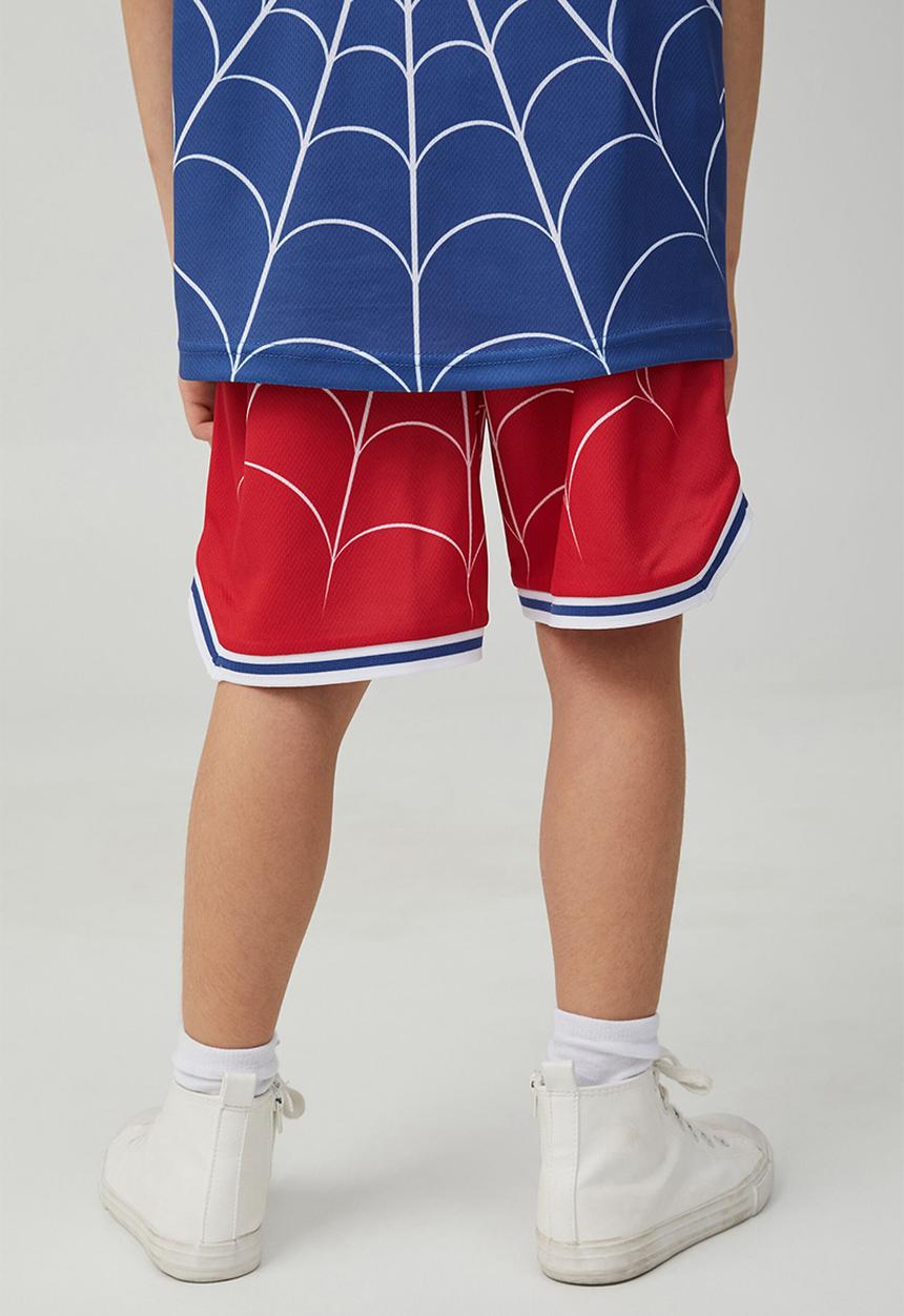 Cotton On - License marvel basketball short - lcn mar lucky red & spiderman