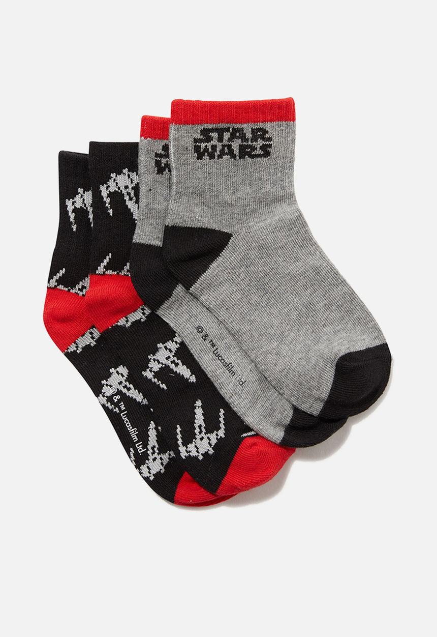 Cotton On - 2 Pack lcn mid crew sock - lcn dis star wars/phantom