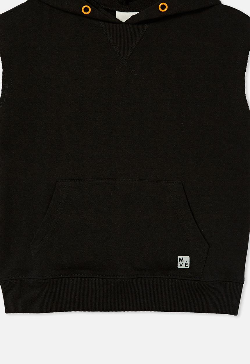 Cotton On - M.ve sleeveless hoodie - black