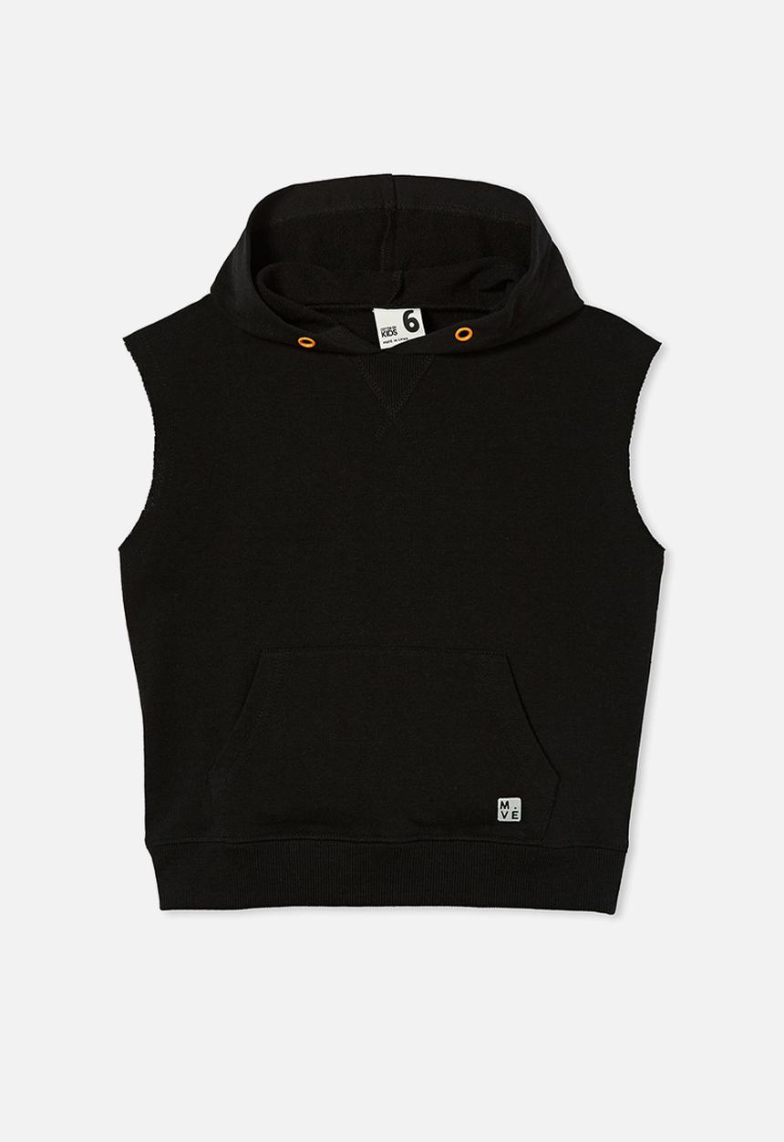 Cotton On - M.ve sleeveless hoodie - black