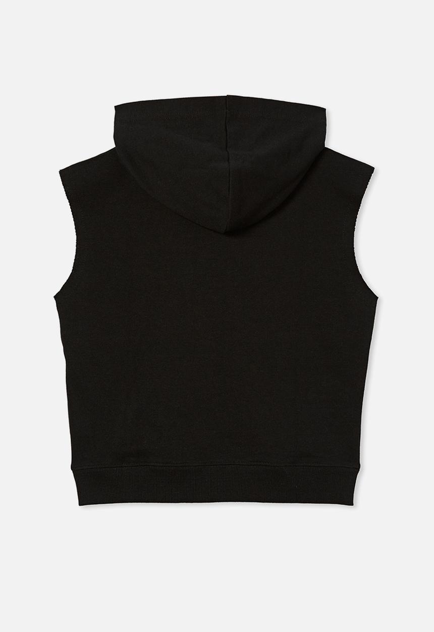 Cotton On - M.ve sleeveless hoodie - black