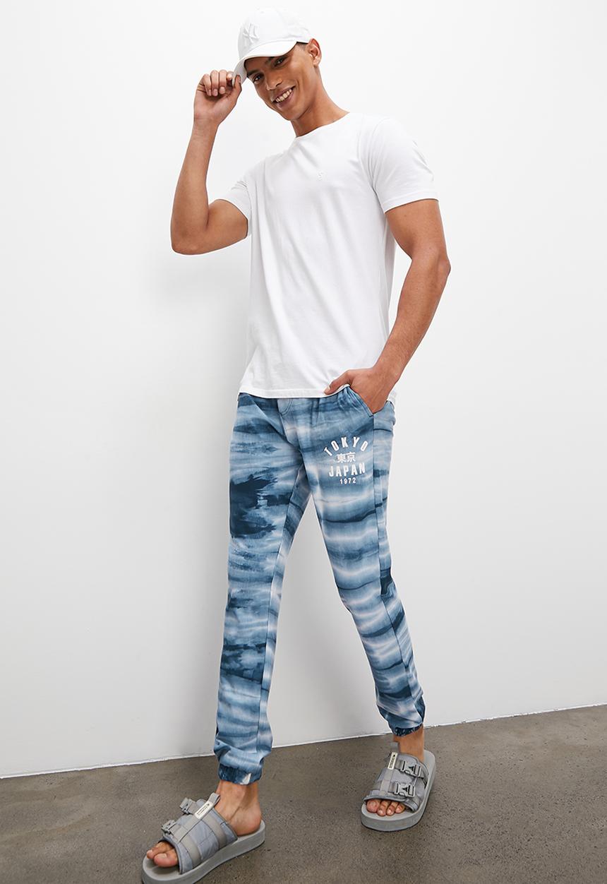Superbalist - Acid wash slim fit sweatpant - indigo