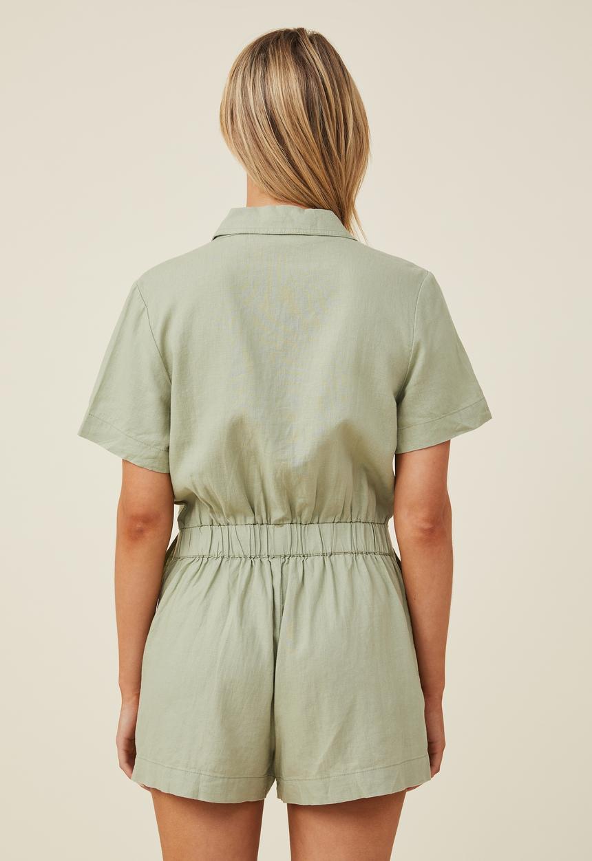 Cotton On - Utility playsuit - garden green