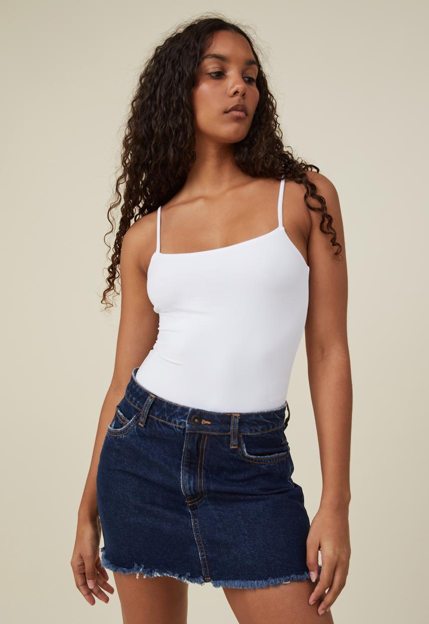 Cotton On - Sculpted straight neck bodysuit - white