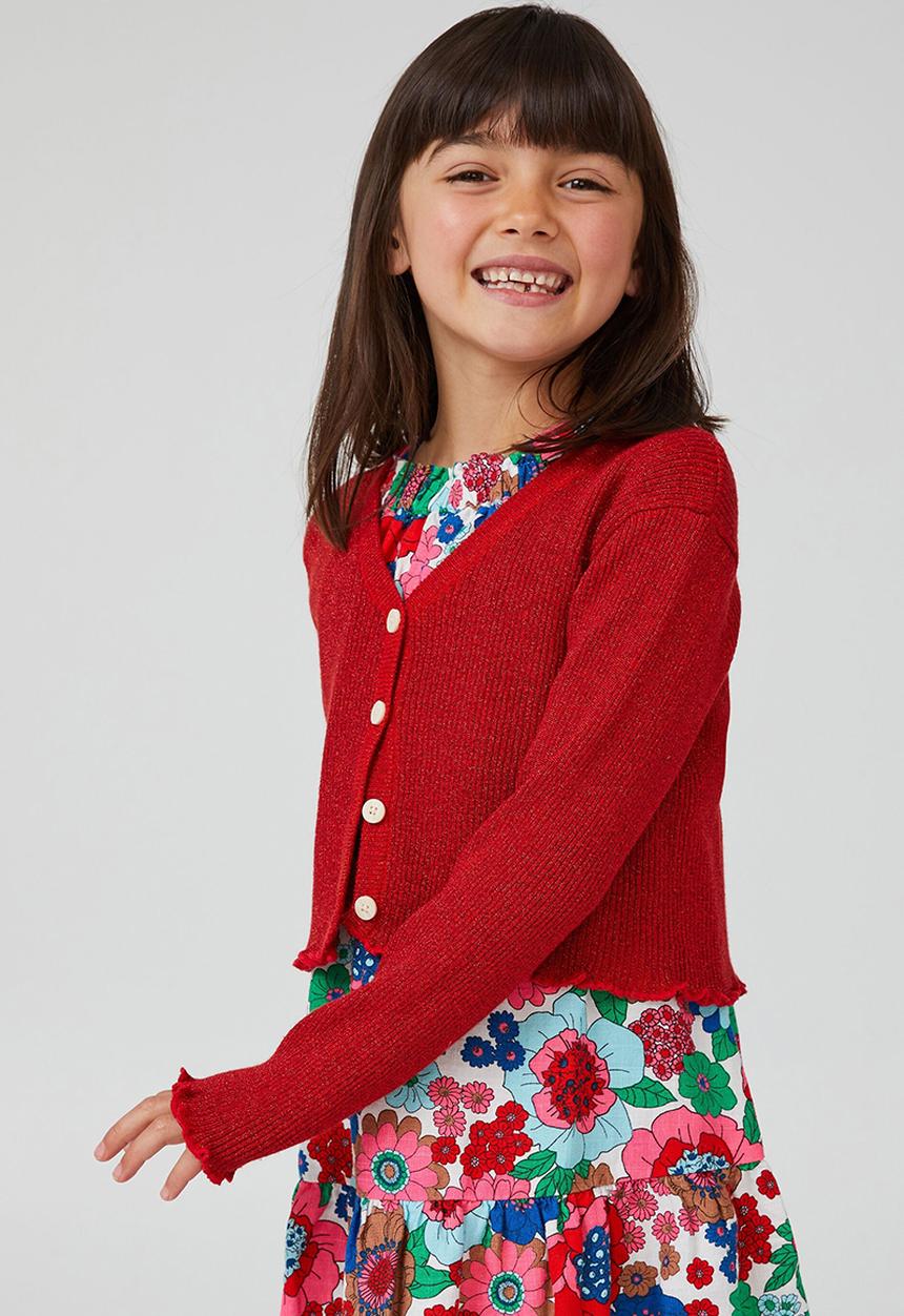 Cotton On - Mina cardigan - flame red sparkle