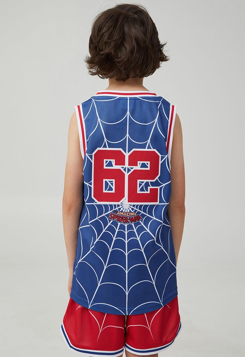 Cotton On - License marvel basketball tank - lcn mar retro blue/spiderman