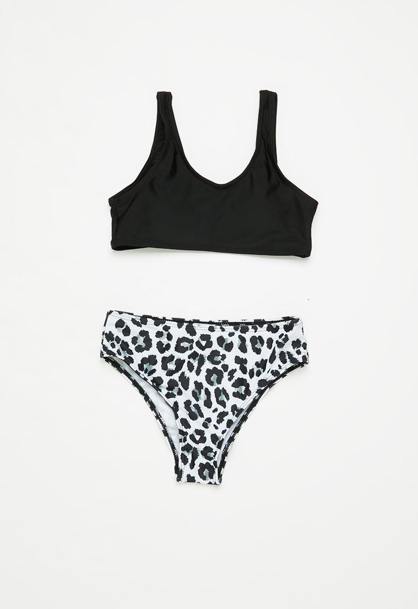 Rebel Republic - Girls 2 piece bikini - black & white