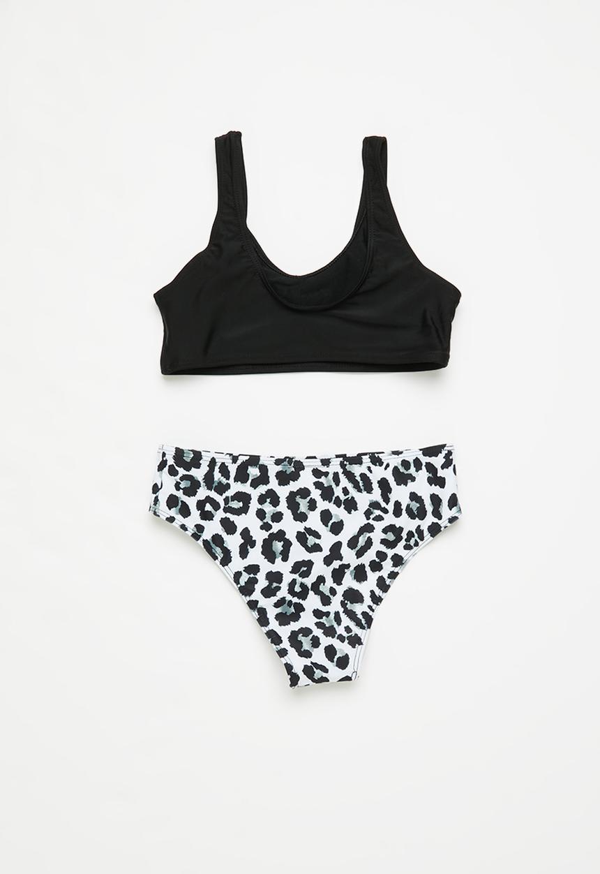 Rebel Republic - Girls 2 piece bikini - black & white