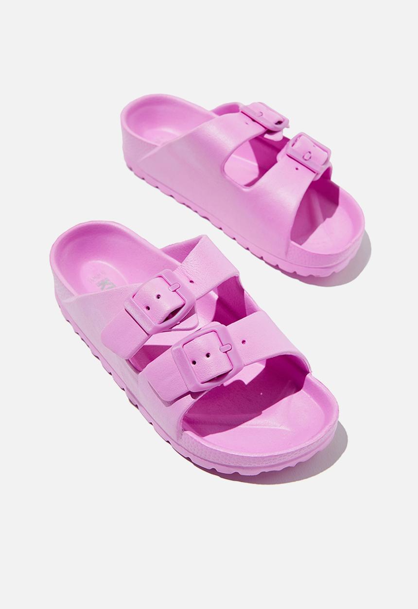 Cotton On - Twin strap slide - pink gerbera