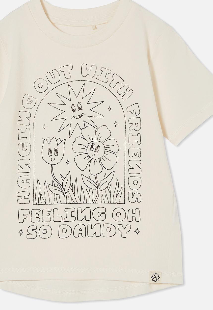 Cotton On - Unisex organic jersey tee - dark vanilla/hanging with friends