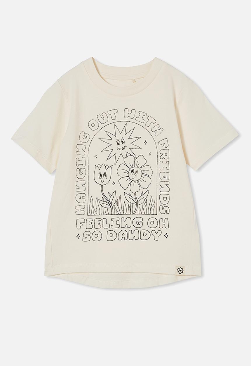 Cotton On - Unisex organic jersey tee - dark vanilla/hanging with friends