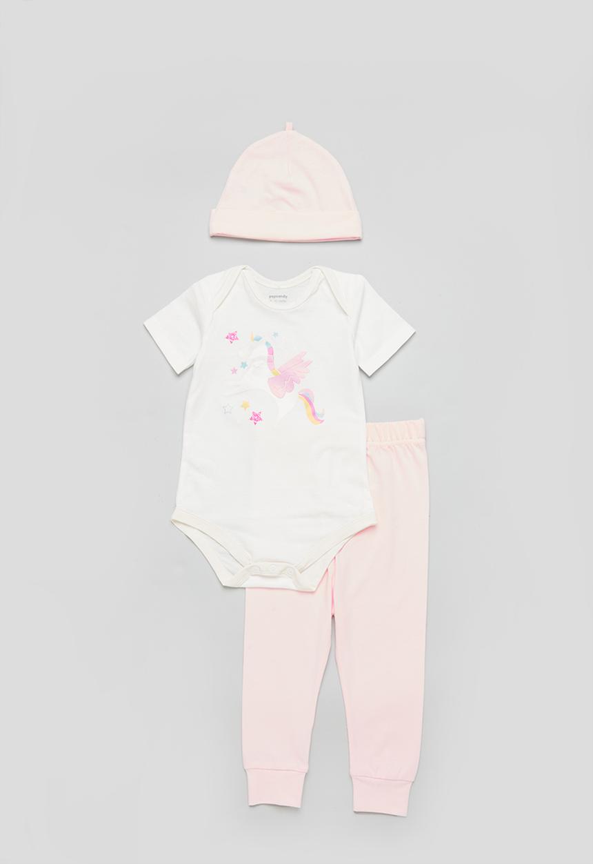 Pop Candy - 3 piece essential set - ecru/pink