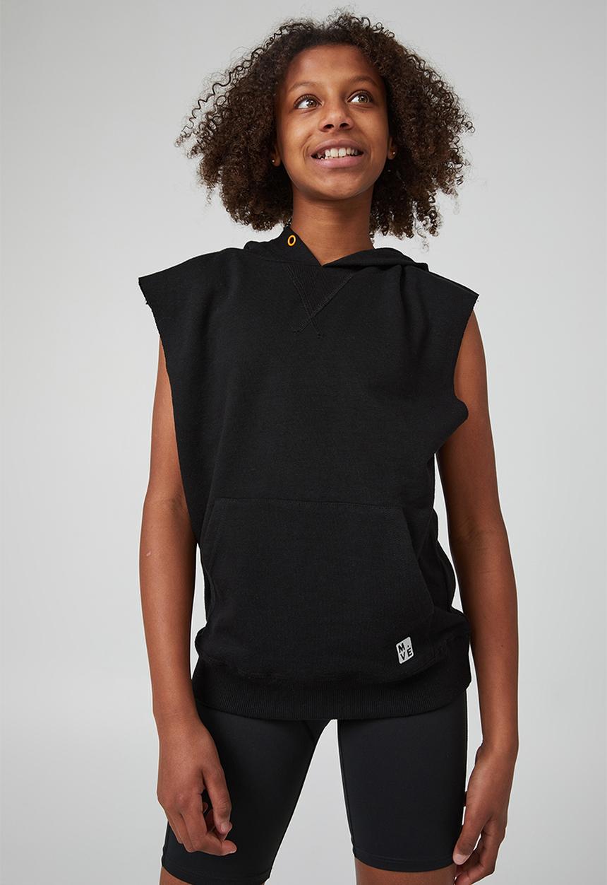 Cotton On - To m.ve sleeveless hoodie - black