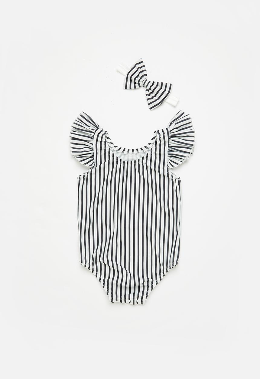 Pop Candy - Swimsuit & headband set - black & white