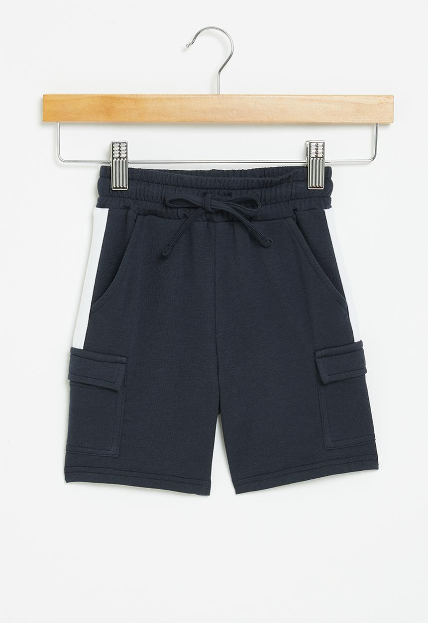 Superbalist - Fleece cargo shorts  - navy & white