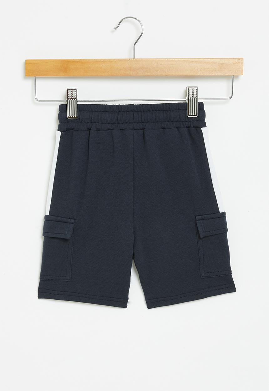 Superbalist - Fleece cargo shorts  - navy & white