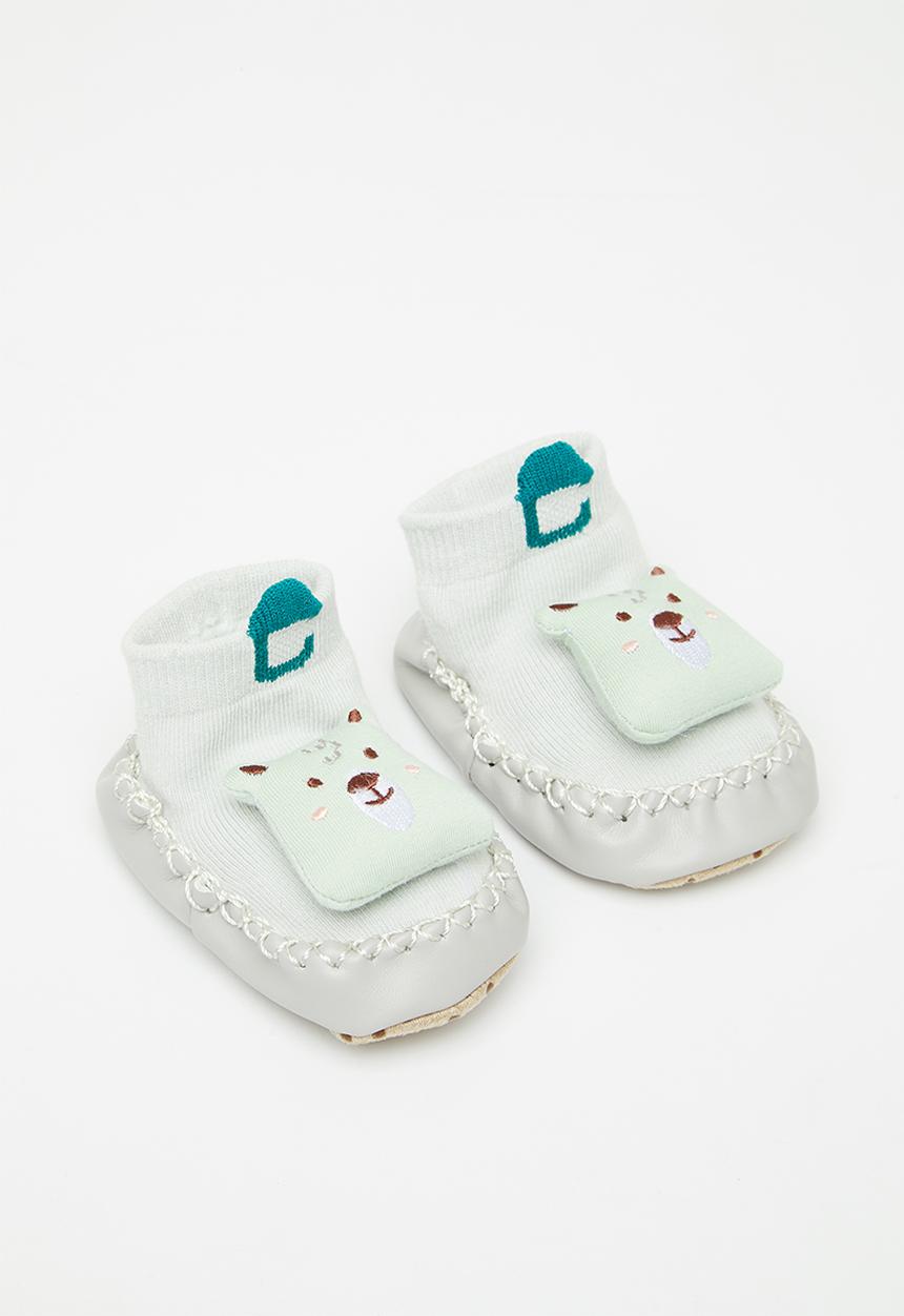 Pop Candy - Bear sock bootie - green