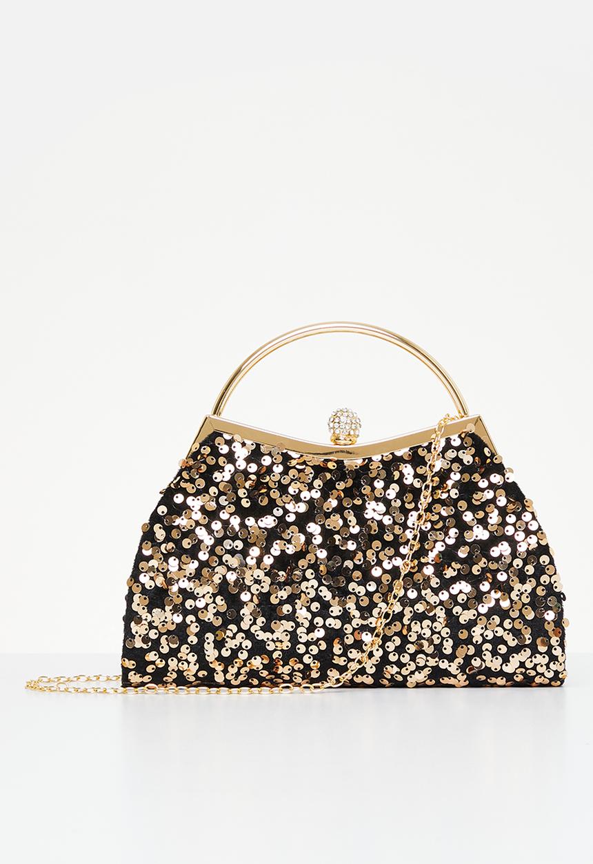 MILLA - Misty clutch bag - black & gold